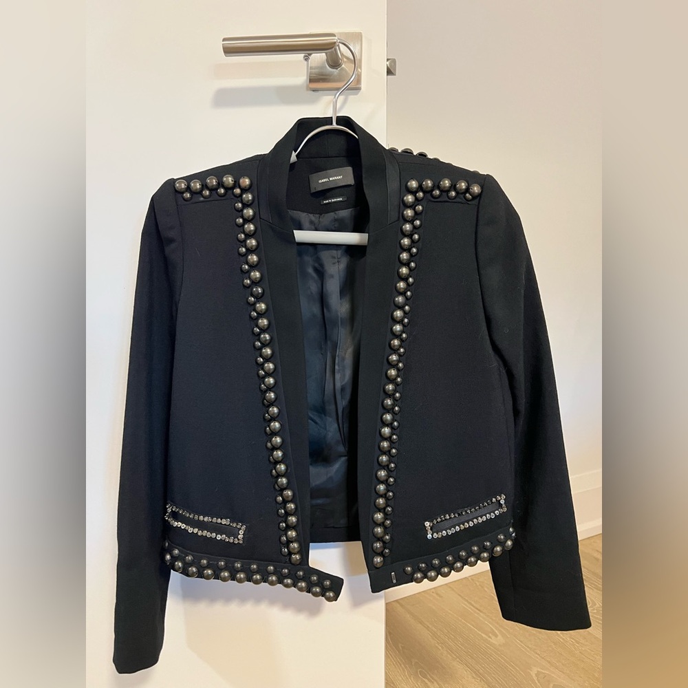 Isabel Marant Black Wool Studded Jacket